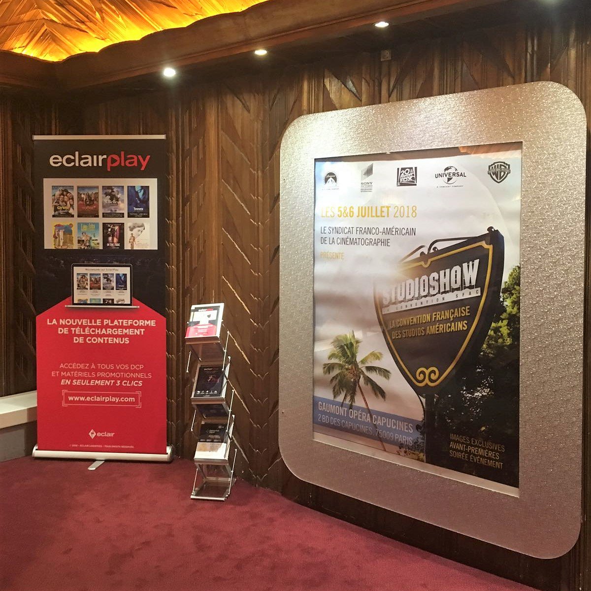 eclaircinema's tweet photo. Eclair est fier d'être le partenaire officiel du StudioShow 2018. Rencontrez nos équipes au cinéma Gaumont Opéra Capucines. #EclairPlay 🎬 @SonyPicturesFr @paramountfr @warnerbrosfr @20thCFox_FR @UniversalFR https://t.co/OiALaa6Y3o