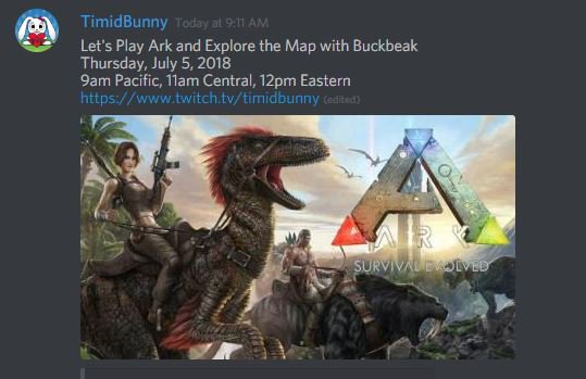 caffeine65's tweet photo. Come watch @_TimidBunny_ give in to her @survivetheark addiction! #ThePotatoSquad #codexus #girlstreamers @thebeautygamers #beautygamers @unitedsmall #SupportSmallStreamers #TwitchUnity #twitchaffiliate @HyperRTs @B42community @TeamHooman #survivetheark #dinosaurs #arkaddict https://t.co/ZfdSwFAsGn