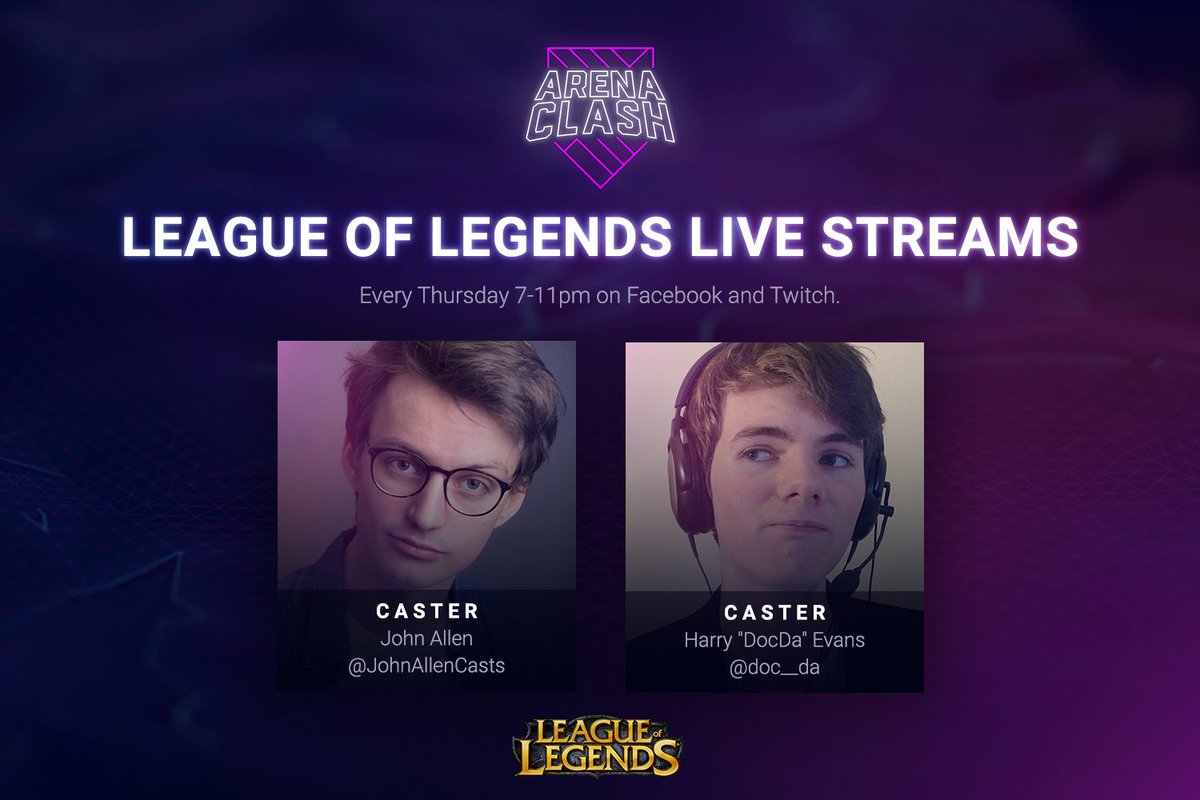 BelongArenasUK's tweet image. Join us from 7pm to watch the week 2 #LeagueOfLegends group stages LIVE, brought to you by @JohnAllenCasts &amp;amp; @doc__da! 💯

🎬 Twitch.tv/Belongarenas
📺 Facebook.com/belongarenas

#Arenaclash