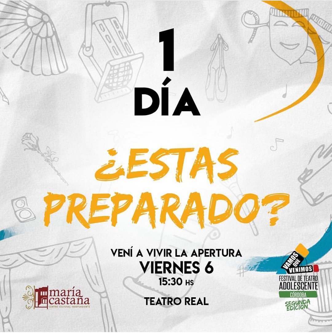 VQVCordoba's tweet photo. 💥 FALTAN 1 DÍA💥
ES MAÑANA! 👏👏👏.
✨VENI ESTÁ VIERNES 6 A LA GRAN APERTURA ✨
🎭 TEATRO REAL - Sala Mayor Carlos Giménez- 🎭
⏰ 15.30hs.
ENTRADA LIBRE Y GRATUITA!.
Conseguí tu entrada en :.
📍Boletería María Castaña (Tucuman 260).
📍Boletería Teatro Real (San Jerónimo 66). https://t.co/ls9YG83KP9