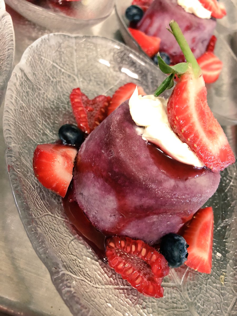 simongraves7's tweet photo. Classic Summer pudding with clotted cream https://t.co/TRVKzGAsTC