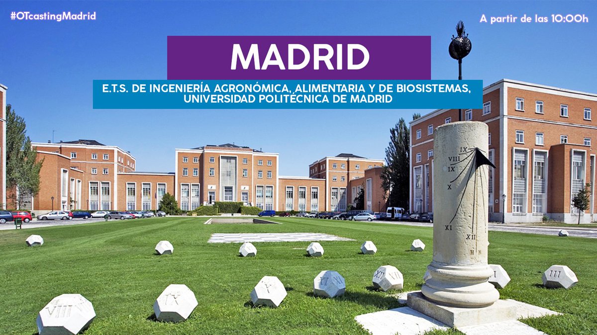 OT_Oficial's tweet photo. 🔊 El último #OTcasting2018 será el próximo MARTES 10 de JULIO a partir de las 10h en MADRID 🎤 Será en la @La_UPM 👉🏻 Av/ Puerta de Hierro, 2 ❤️ ¡RECORDAD! ⚠️ Crema solar, agua y muchas ganas de disfrutar del #OTcastingMadrid 😜 https://t.co/OBKjH0xVtN