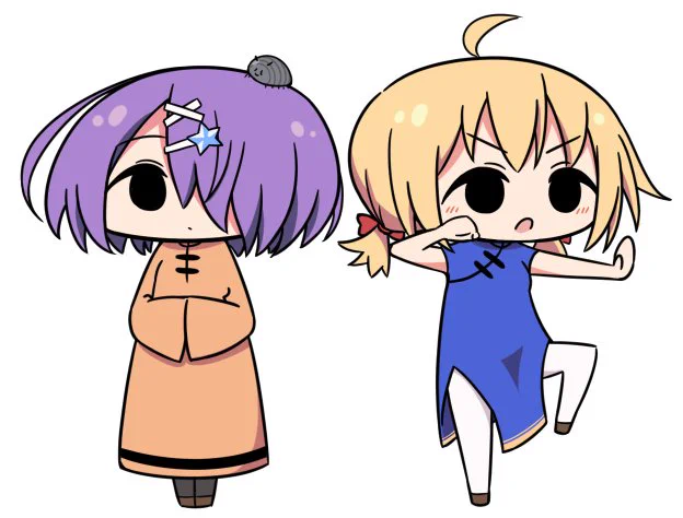 ちびたまちゃんのチャイナ服が可愛かったのでほかの子にも着せてみました
#あずきそあーと #牛絵巻 