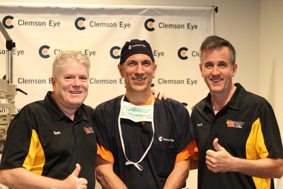 clemsoneyesc's tweet photo. Follow us on Facebook and Instagram to learn more about Hawk &amp; Tom from B93.7fm and their #LASIK journey with us! https://t.co/KFmVGLmwTR