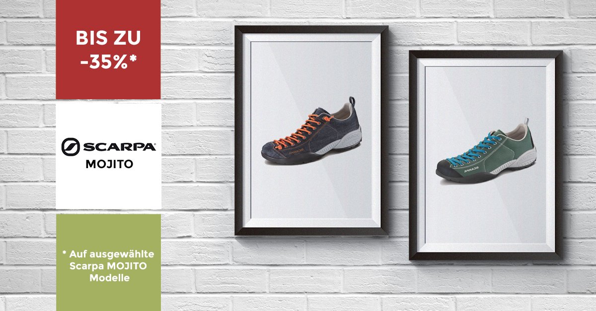 Unsere Empfehlung der Woche
► Sichere dir jetzt bis zu 35% auf ausgewählte Scarpa MOJITO Modelle

----------

Our recommendation of the week:
► Get up to 35% off selected Scarpa MOJITO models

exxpozed.de/catalogsearch/…
exxpozed.eu/brands/scarpa#…

#scarpa #mojito #schuh #shoe