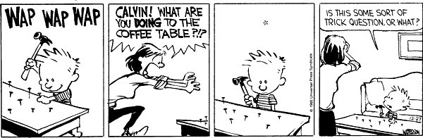 Happy Birthday cartoonist Bill Watterson.
Of all his CALVIN AND HOBBES strips, this might be my favorite. 
