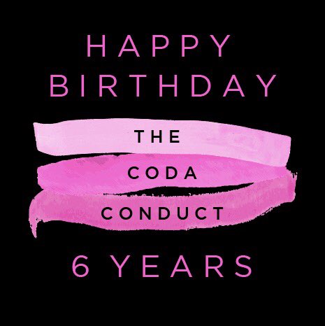 thecodaconduct's tweet image. Today The Coda Conduct is celebrating our 6 year anniversary! 
🎉🎉🎉🎉🎉🎉
We have a special announcement planned for later today! 👀