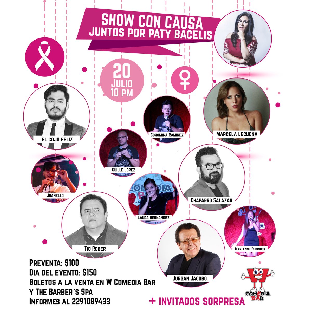 WComediaBar's tweet photo. En #WComediaBar Nos queremos unir para ayudar a @Soytupmadre en su lucha contra el cancer de mama que padece, por eso te invitamos este 20 de Julio a este show con causa “Juntos por Paty Bacelis”.
#Veracruz #StandUp #ShowConCausa https://t.co/Qv6XdRZFEm