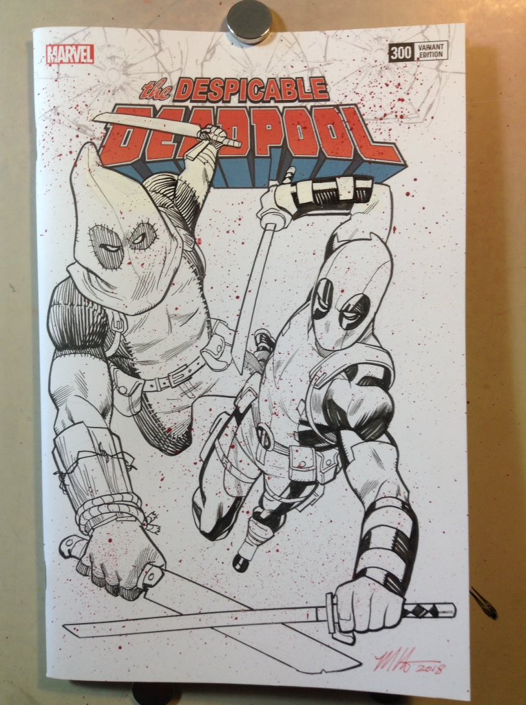 Deadpool Drawing the Merc with a Mouth Three Decades of Amazing Marvel  Comics Art Cover  LA  2016 Signed by Reilly Brown