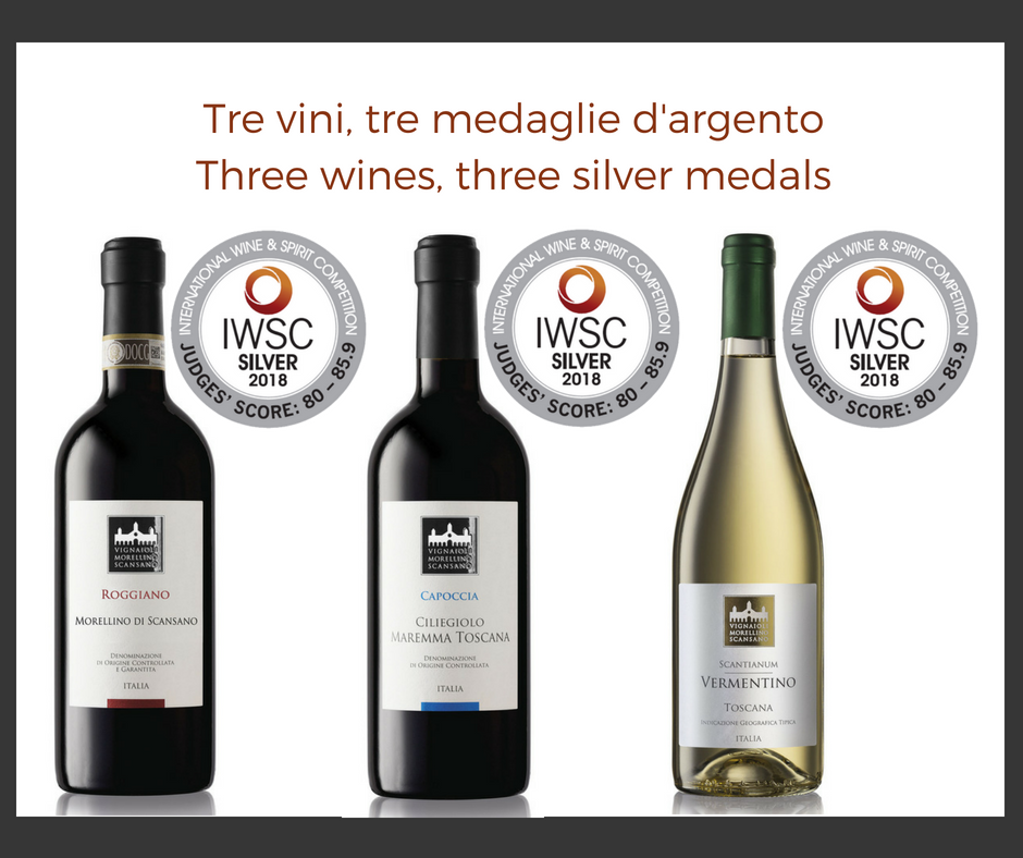 Hurrà!  Tre vini, tre medaglie d'argento! #IWSC2018 #vermentino #ciliegiolo #morellinodiscansano Come sempre, grazie a tutta la nostra squadra per il grande lavoro fatto