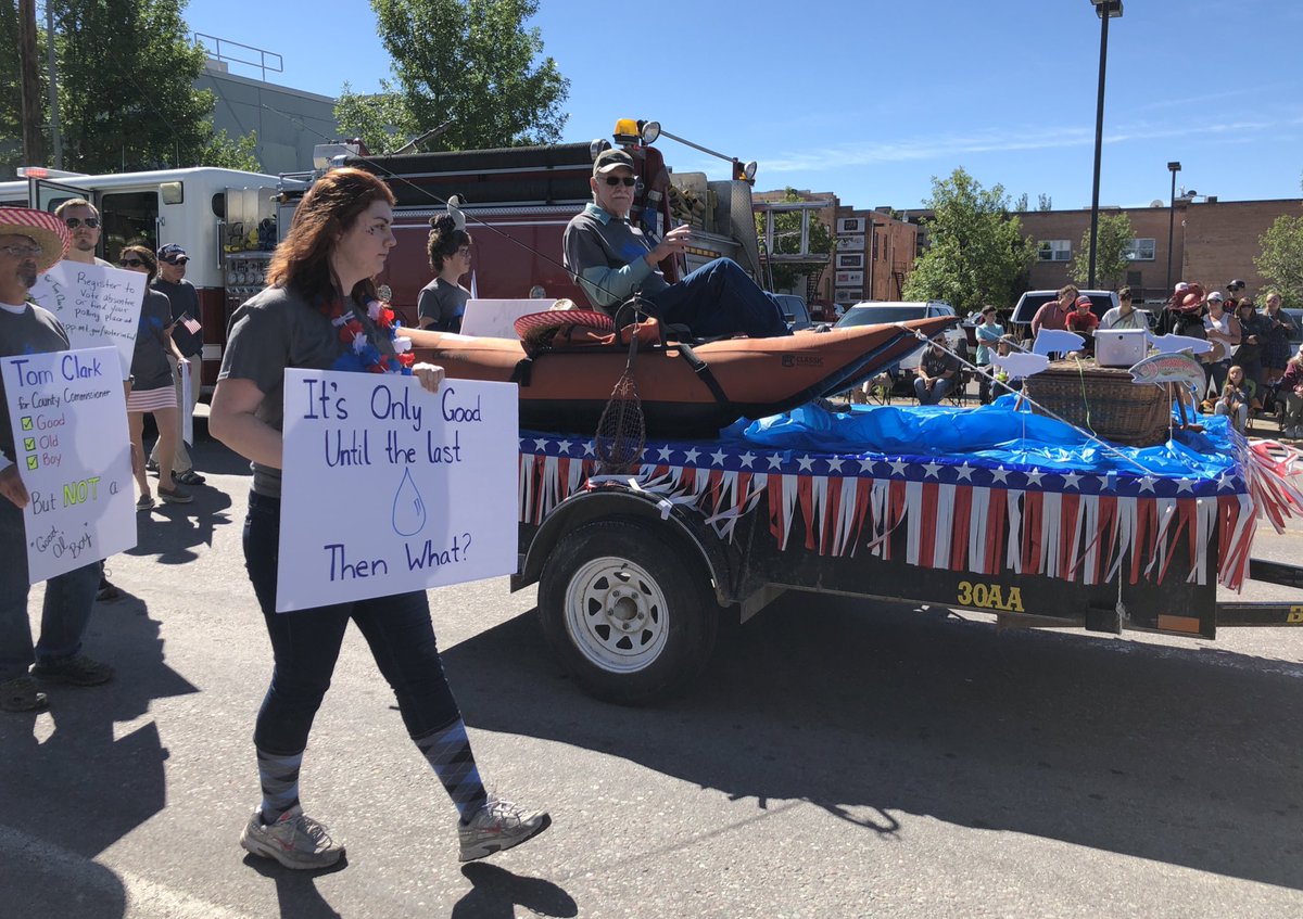 Hydropolitics is not just a phenomenon in India, Pakistan, Iran, Iraq & Turkey. Grassroot movements on water can be found across the US from Flint, Michigan to California to this scene from the #FourthofJuly2018 parade in NW Montana. #watersecurity  #WaterSupply #watershortage