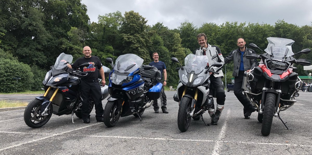 Sweaty day on the bikes across France and into Germany with a good bunch. 411 miles in on the GS-A. 100 miles on it yesterday. On it. #bmwmotorraddays