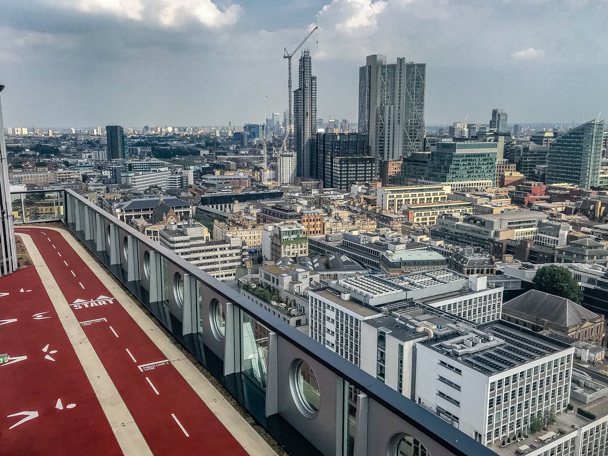 #adobelondon office in #shoreditch - rooftop terrace and running track on the deck, so cool #adobelife @AdobeUK