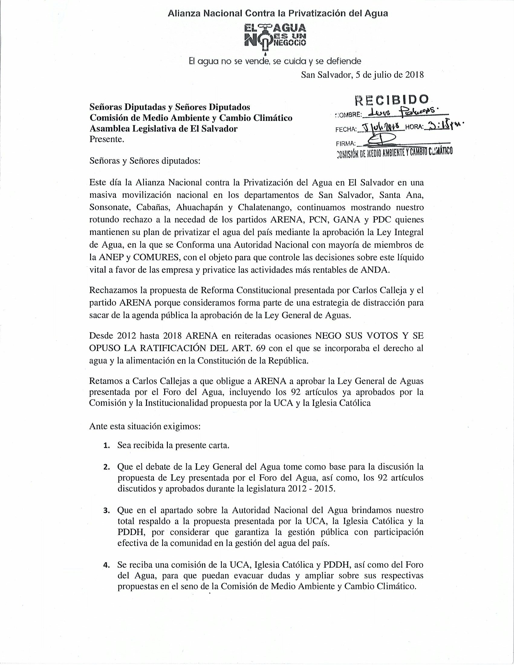 Acto - Firma del Compromiso Nacional para el Pacto por el Agua. 