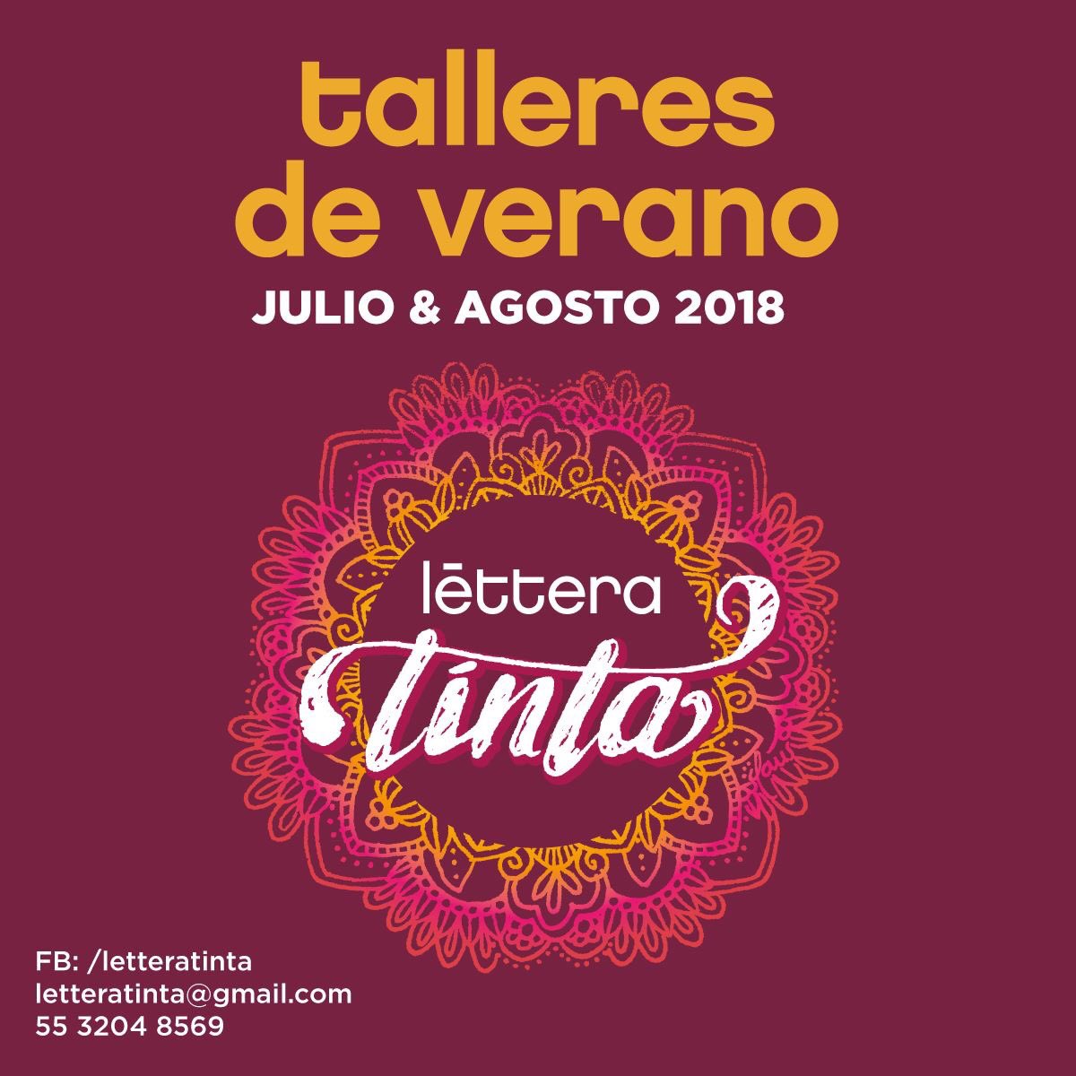 letteratinta's tweet photo. Caligrafía, lettering y mandalas. Todo sobre nuestros talleres de verano, aquí: https://t.co/6cWij12WqD https://t.co/AzBcBF3uSr