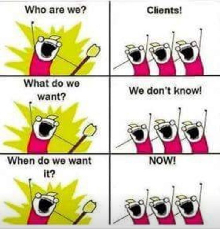 thecoderlife's tweet image. Some clients, sometimes... XD #Programmershumour