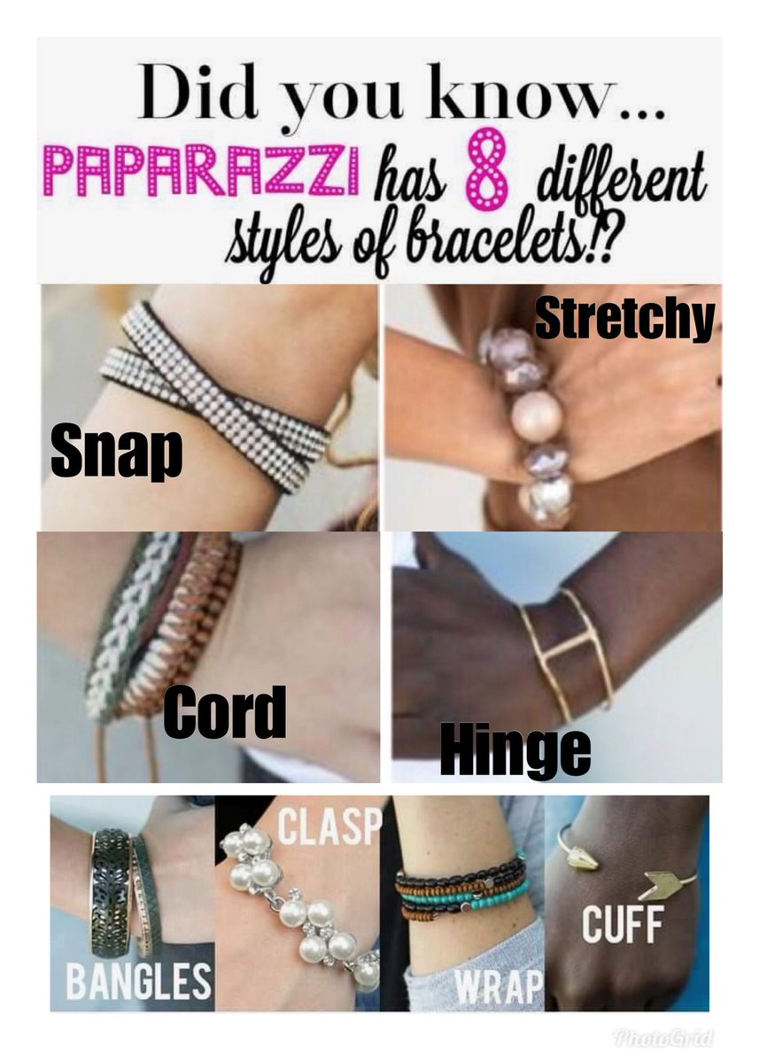 ARRAH314's tweet photo. 💎 Did you know that Paparazzi has 8 different styles of bracelets 💎 

All are STILL priced at $5 😱😱😱

❤️Bangles and clasp are my favorite but I’m starting to like the cuff and snap. #paparazziaccessories #gemology https://t.co/QfuvA9f3uC