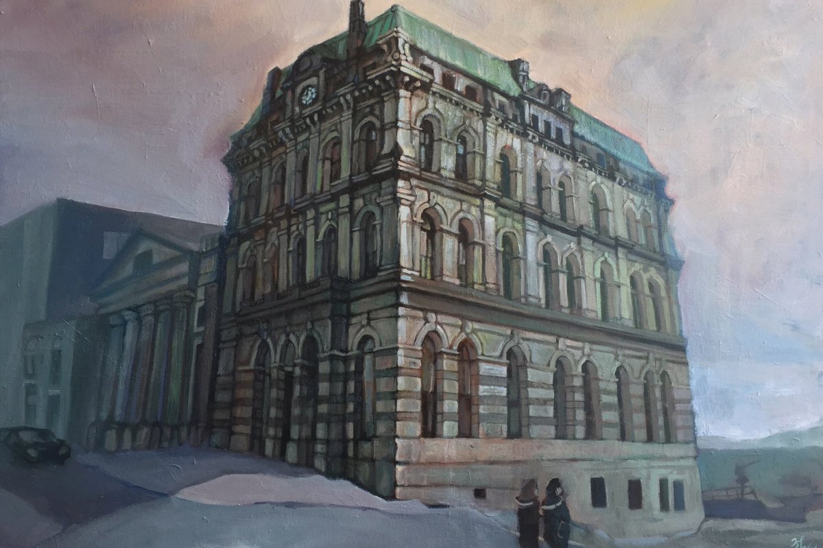 Trinity_Art's tweet photo. Hot off the press!! “The Old Post Office” by Kyla Chung is still drying up here at Trinity Galleries - drop in before 5:30 to check out this gorgeous new work by our Artist-in-Residence! (Oil/canvas 24”x36” $850) #tgdailyfav #trinitygalleries #livelifeuptownsj #saintawesome https://t.co/NqQ0xUUIsC