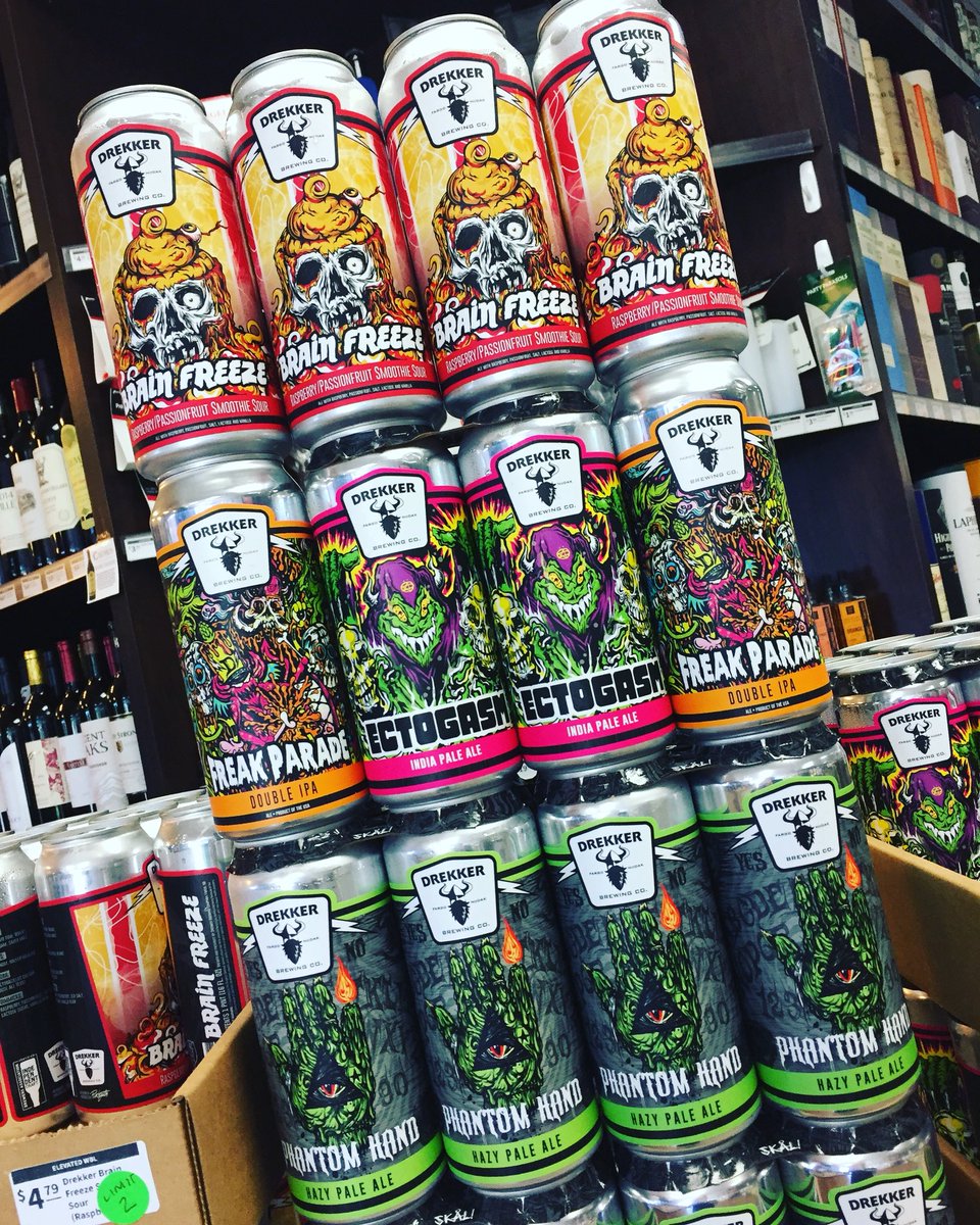 elevatedwbl's tweet photo. @DrekkerBrewing has hit #WBL 

Be sure to swing by and grab some before they’re gone!
#BrainFreeze #Ectogasm #PhantomHand #FreakParade https://t.co/6UtAChR4wG