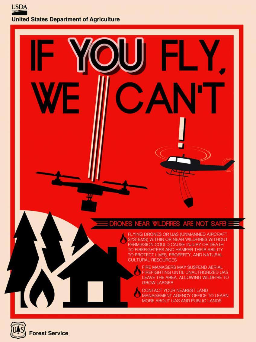 Unfortunate to Report: Fire operations had to be shut down this morning on the #WestValleyFire. We were using helicopters to assist firefighters in suppression of the fire. All operations were shut down because of the drone intrusion.  #Drones #IfYouFlyWeCANT