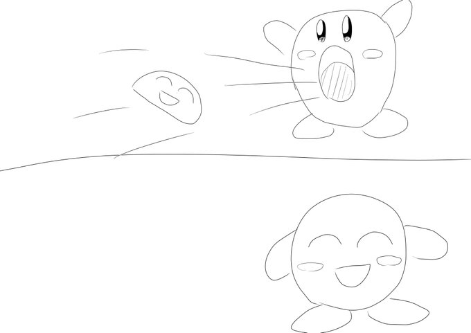 思想くんをコピーするカービィです。 #思想くんアート 