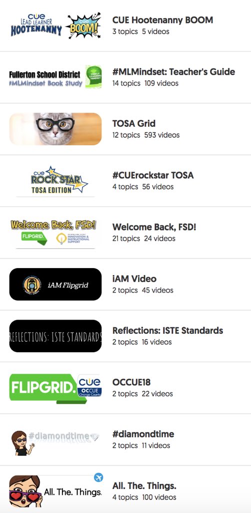 annkozma723's tweet photo. @cherandpete @Flipgrid @DerekRhodenizer @noasbobs @JenniferNKing @VirtualGiff @SavvyEducator @lantonha @fpgrant @pschmidt @J_Bimmerle @emilycnestor As a TOSA, I use @Flipgrid to engage w Ts for #MLmindset Book Studies, reflecting on @iste Standards, w my @cueinc PLN for various trainings/presentations, talking #edTech w pre-service Ts, in digital ethnography workshops... anything to share and amplify Ts/Ss authentic voice! https://t.co/9Kta9BNMML