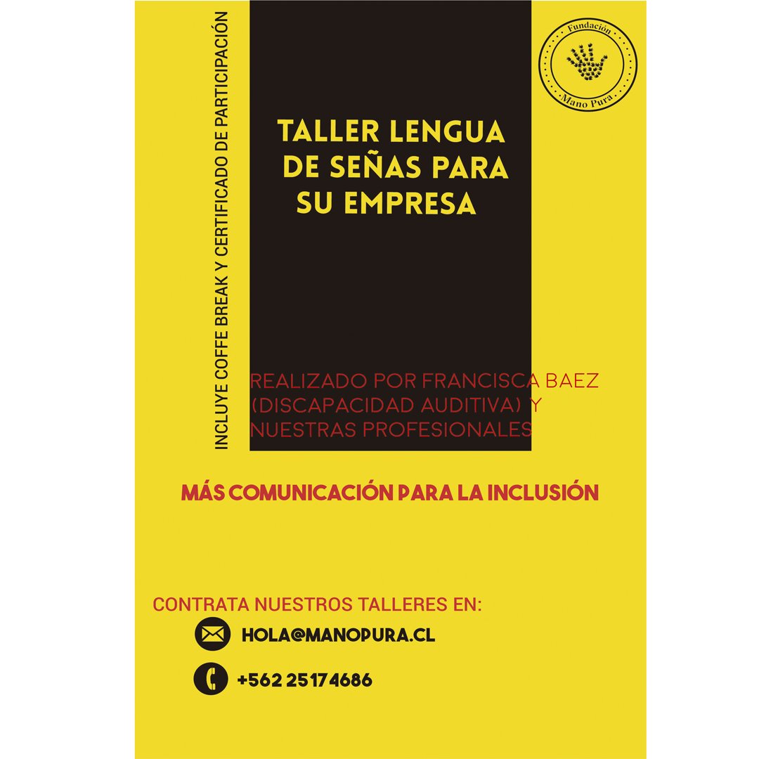 _ManoPura's tweet photo. También talleres para empresas #empresas #inclusion #lenguadeseñas #fundacionmanopura https://t.co/YHkpIEQIFi