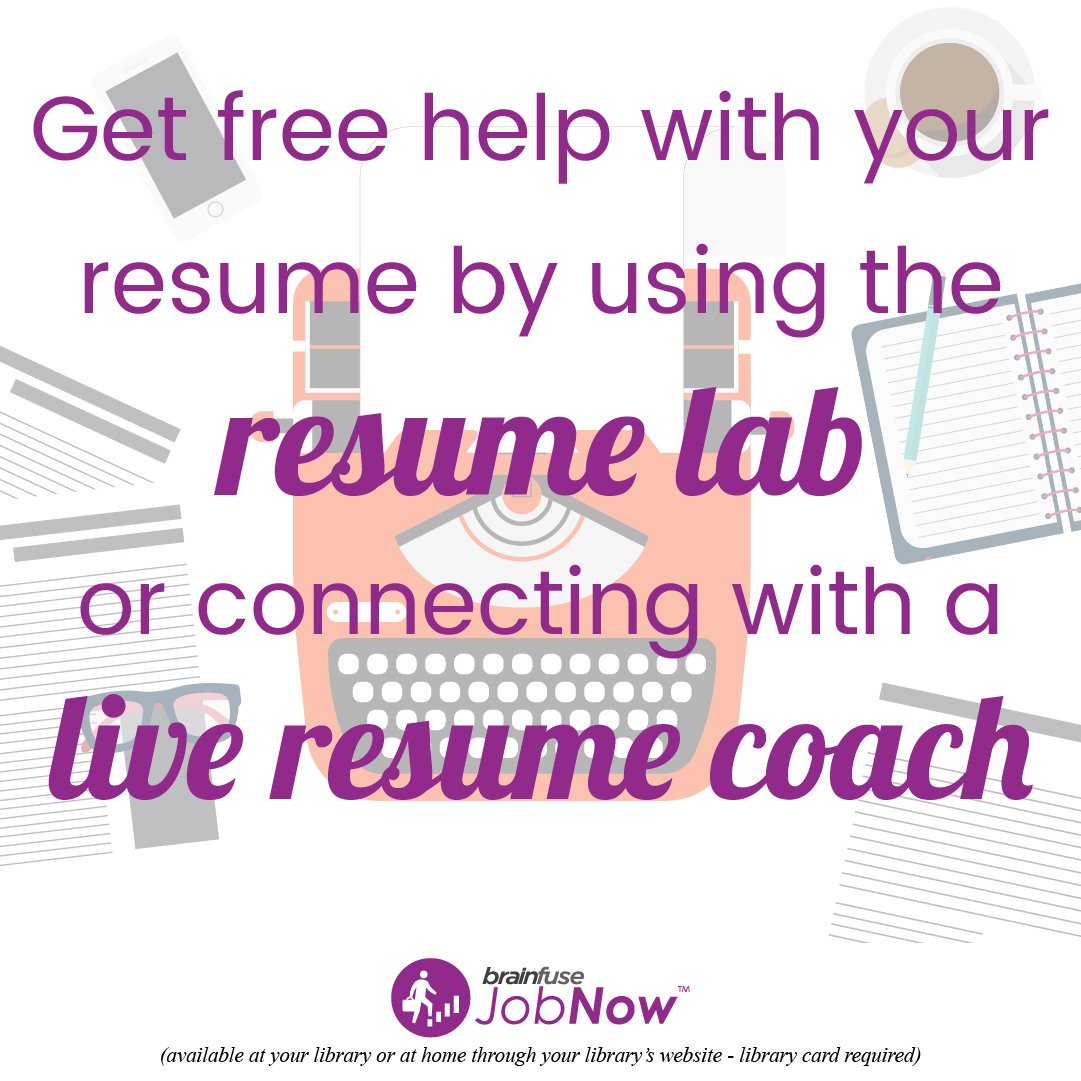 FCPL's tweet photo. Get the job help you need with #JobNow--just log in with your @FCPL card! Start here: https://t.co/7dWja1N2OV #freeresumehelp #brainfuse #resume #resumereview https://t.co/G8rpj8phyW
