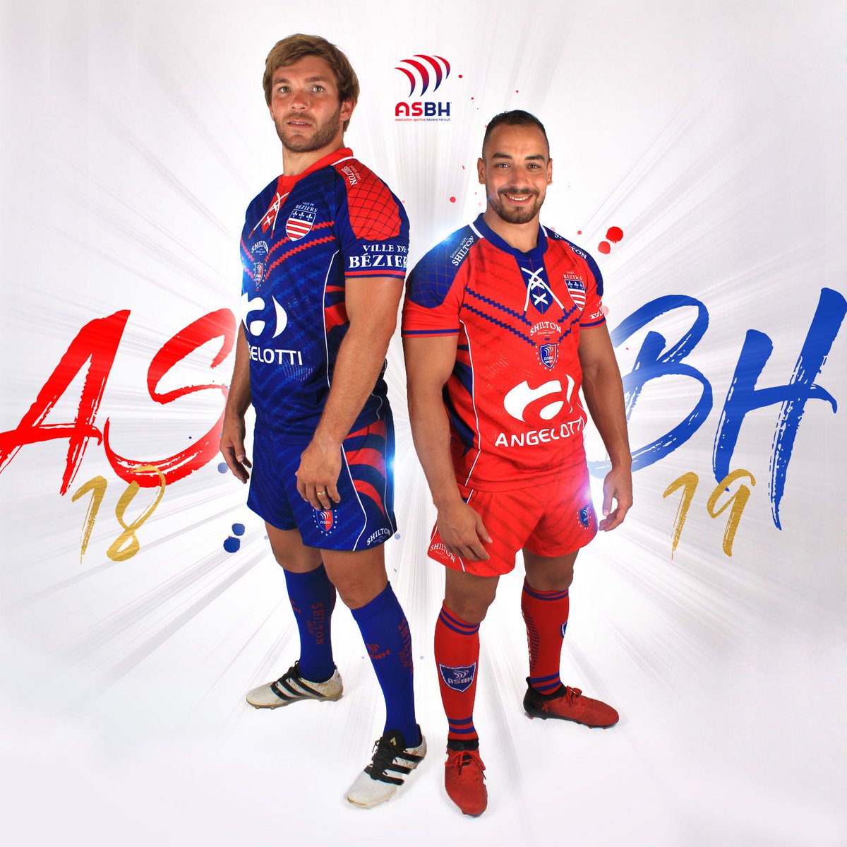 ASBHOfficiel's tweet photo. Les tenues @ShiltonFrance pour l'ASBH saison 2018/2019 ! Du vintage, une matière novatrice, un logo brodé et les couleurs typiques rouge et bleu ! 😍🔴🔵 #AquiEsBesiers #LaventureContinue #EnRoutePour20182019 #RougeetBleu #ASBH #Rugby #PROD2 https://t.co/hWltrg4AVD