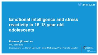 Had a lot of fun presenting my #PhD research today at #UoWPGC! I presented findings from my experimental study examining the role of #EmotionalIntelligence in stress responses following a novel stress induction, with implications for #adolescentmentalhealth. #phdchat