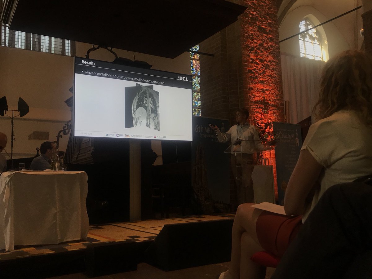 elenahtran's tweet photo. Bjoern Eiben presenting our very promising results on respiratory motion modelling for the #MRILinac at #MRinRT2018. #conference #motionModel #lungCancer @ProtonAdvanceRT https://t.co/fkz2Impk1w