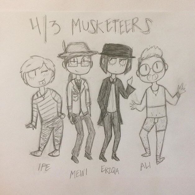 bonk_horny_rat's tweet photo. Boom! I made some art.

#themusketeers #bestfriends #squad #squadgoals #drawthesquad #drawing #art #bisexual #pansexual #lesbian #homo #genderqueer #lgbt #lgbtq #lgbtfriends #pencildrawing #friends #artist #pencilart #lgbtart #pride #prideart https://t.co/NkORjgYYk2