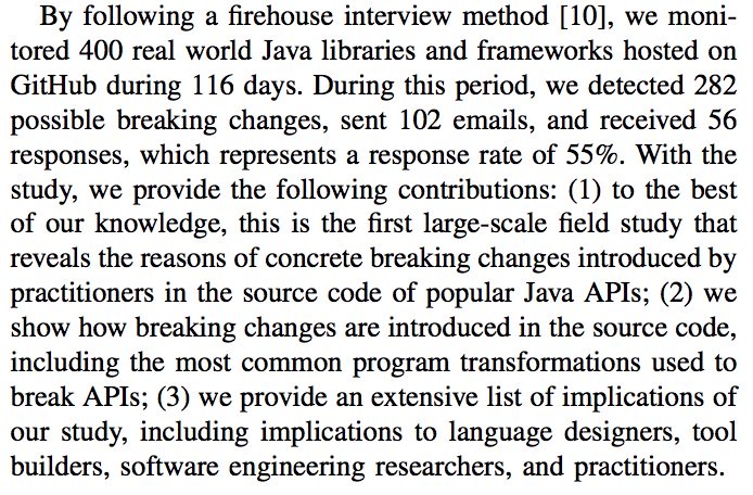 RealGeneKim's tweet image. An astonishing paper that may explain why it’s so difficult to patch.

They monitored 400 libraries. In 116 days, they saw 282 breaking changes!

Each day, there’s 6.1% chance of breaking chg, for each lib you use!

@topopal @mtnygard @mik_kersten @ctxt

arxiv.org/pdf/1801.05198…