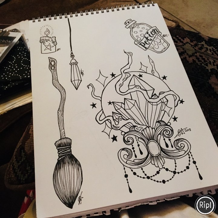 Ever After Art on X: "Drawing some more witchy tattoo flash with the new fine liners I got yesterday ❤️ ♀️ via https://t.co/gLK1WXgnFu # crystalball #crystals #wiccan #filigree #outlines #tattooflash #micron #pigmamicron #fineliners #