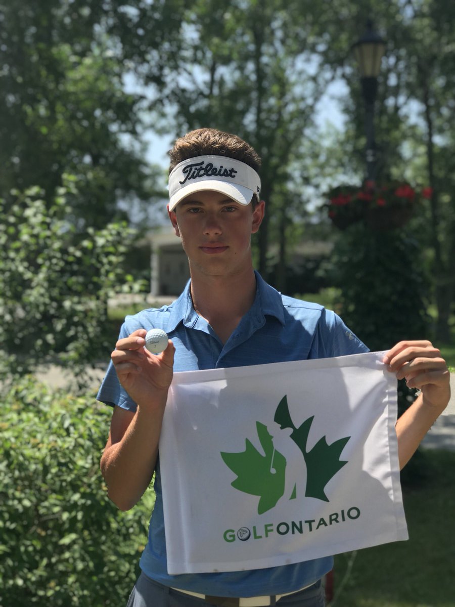TheGolfOntario's tweet photo. Lucky Luc got his third career hole in 1 today, and although he may not look thrilled he was ecstatic 🎉   #jrshow @LoyalistGolfCC https://t.co/CI2Uj7Aigx