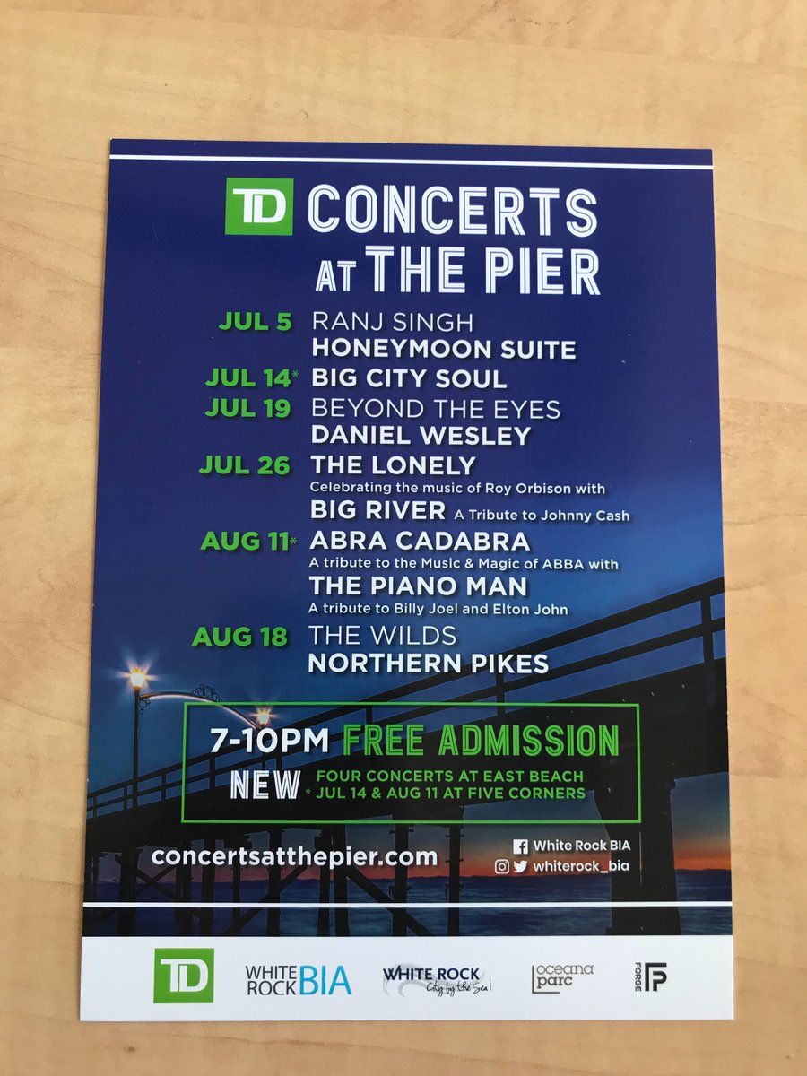 Tonight kicks of the TD Concerts at the Pier live music series! Come down at 7PM TONIGHT to catch Raj Singh warming up the crowd followed by headliners Honeymoon Suite! Admission is entirely free!