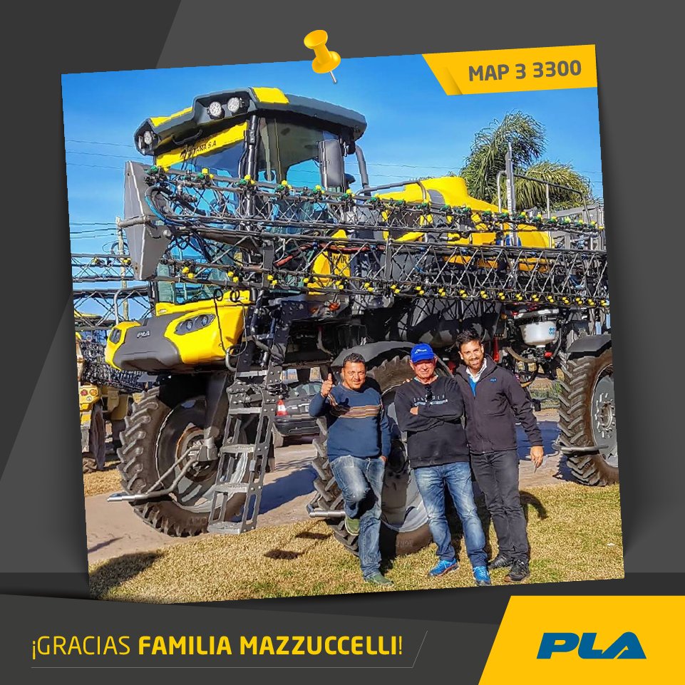 PLApulverizador's tweet photo. #FamiliaPLA ✨ Compartimos la entrega de la nueva #MAP 3 3300 gran despeje de nuestro concesionario oficial #Oitana S.A. a la famila Mazzuccelli 🙂 ¡Felicitaciones! Estamos felices de que formen parte de esta gran familia 🙌 https://t.co/KLDyeYeObi