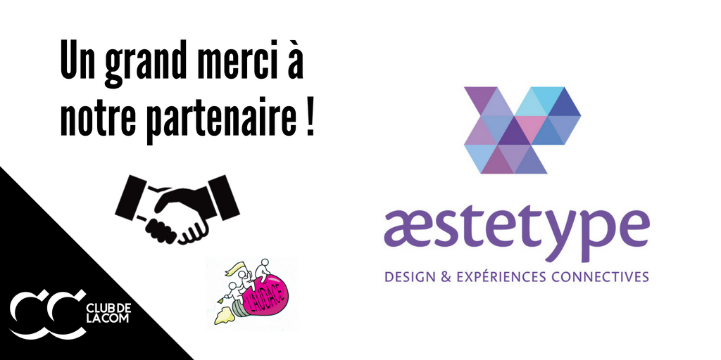 clubdelacom_'s tweet photo. 📢Un grand merci à notre partenaire @Aestetype qui nous accompagne une fois de plus pour la 3ème édition du rendez-vous de l'Innovation ! 👏👏 #Com4innov #innovation https://t.co/EYAGlcSxqE