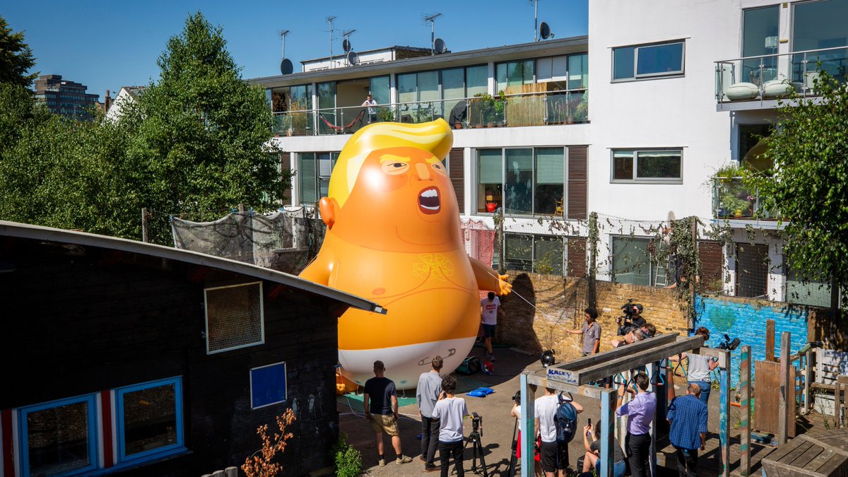 A Trump 'baby blimp' will fly near Parliament during his visit.