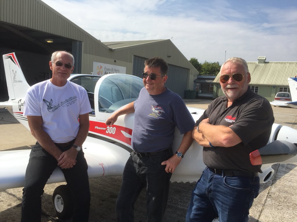 CavAviationUK's tweet photo. Roll out the red carpet, we had #aircraft media royalty over at Cavendish Aviation HQ today with @pilot_mag Dave Unwin (middle) and Keith Wilson (right) flight testing our Pioneer 300 Hawk with owner Steve Allen. In the magazine by the end of the year all being well. 👍🏻 #avgeek https://t.co/e8BujHMD5B