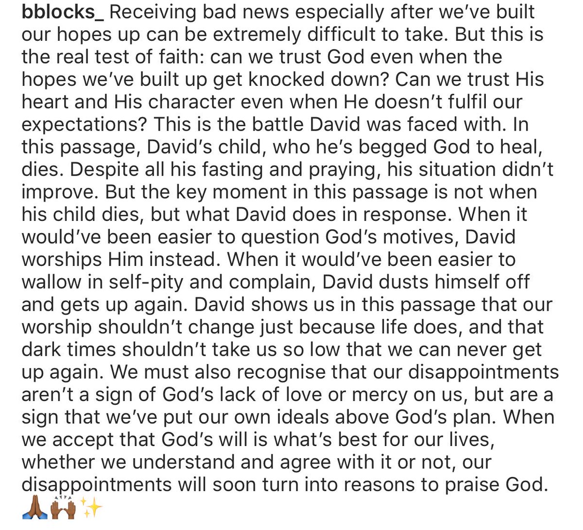 bblocks_'s tweet image. Feeling disappointed? Finding it hard to still trust in God after you’ve had some bad news? 

2 Samuel 12:18-20 ✨