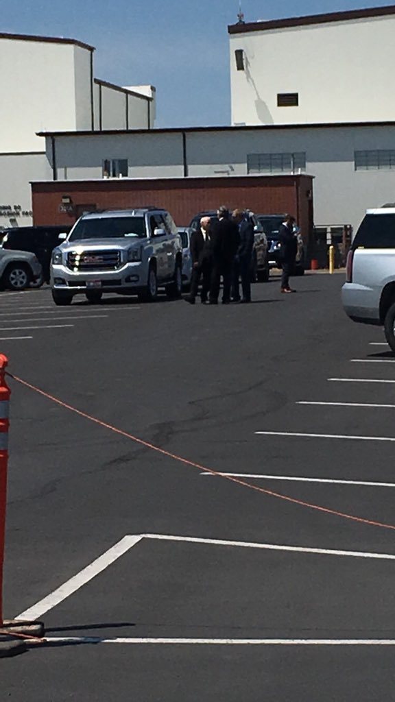 NBergerWUM's tweet photo. Waiting at the airport for Airforce One to touch down. #kfbb #trumpinmt https://t.co/1ExLiJHTp9