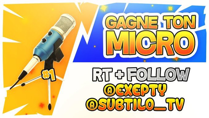 Paappyy_'s tweet photo. 🎁#CONCOURS #EXEPTY🎁
🎤GAGNE TON MICRO STREAM🎤
☘️Pour Cela il faut : #RT + #FOLLOW @exepty & @SUBTILO_TV Pour participer☘️
🗓TAS LE 16 JUILLET🗓
#Team #Fortnite #Micro #Twitch https://t.co/koTGiqUyIm