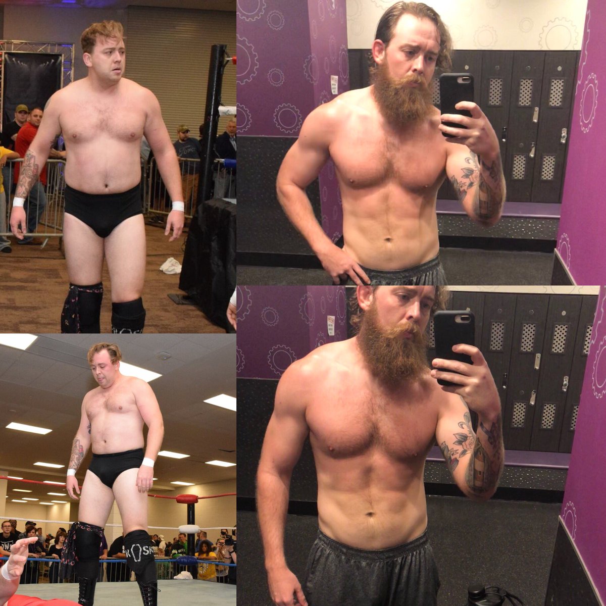 TheBillyBrash's tweet photo. The pictures on the left are from November 2016.The pictures on the right were taken today. I quit making excuses & I started putting in the work. From jobber to give me a job! #builttoselfdestruct #acutabove #strongerthanmyexcuses #transformationthursday #transformationtuesday https://t.co/zxxZj6QNzV