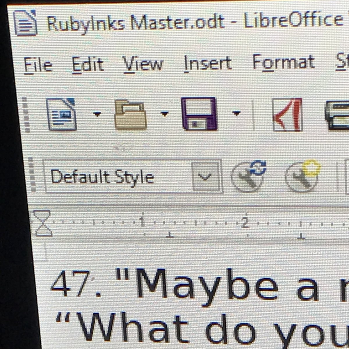 RubiesB4Swine's tweet photo. 47 down, three to go, then @Inkyworld and I can prepare to share our #RubyInks project with the world!
#amwriting #shortstories https://t.co/NQRhIlM6sz