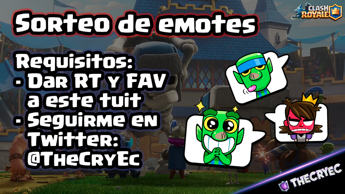 ¡NUEVO SORTEO DE EMOTES! 🤠

✅ Requisitos:
1⃣ Dar RT y FAV a este tuit
2⃣ Seguirme <a href="/TheCryEc/">TheCryEc</a> 

💰 Pago por PayPal

🗓️ Fecha del sorteo 12-07-2017 ✌️