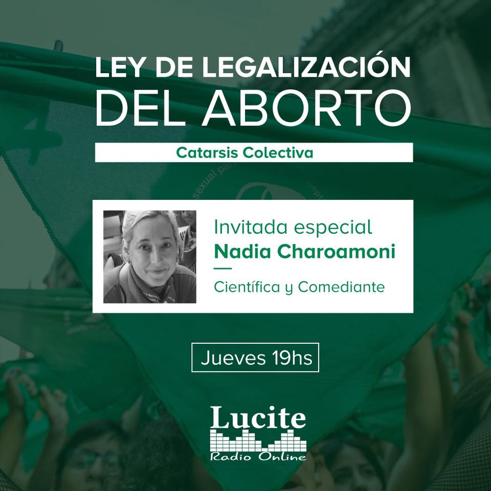 Hoy a las 19hs viene la genial <a href="/nschiara/">Nadia Chiaramoni</a> vamos a hablar sobre la Ley de legalización del aborto! No te lo pierdas. Sintonizanos por <a href="/luciteradio/">@Lucite</a> luciteradio.com.ar