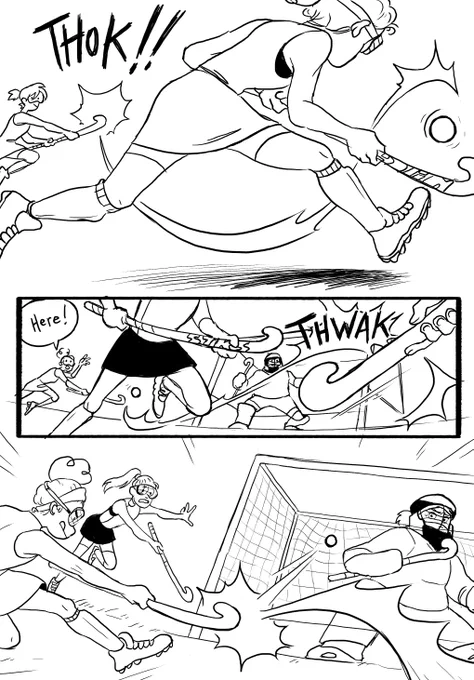 i haven't posted a lot lately, but I've started working on comics again! Picking up a story I started a year ago about girls and field hockey 