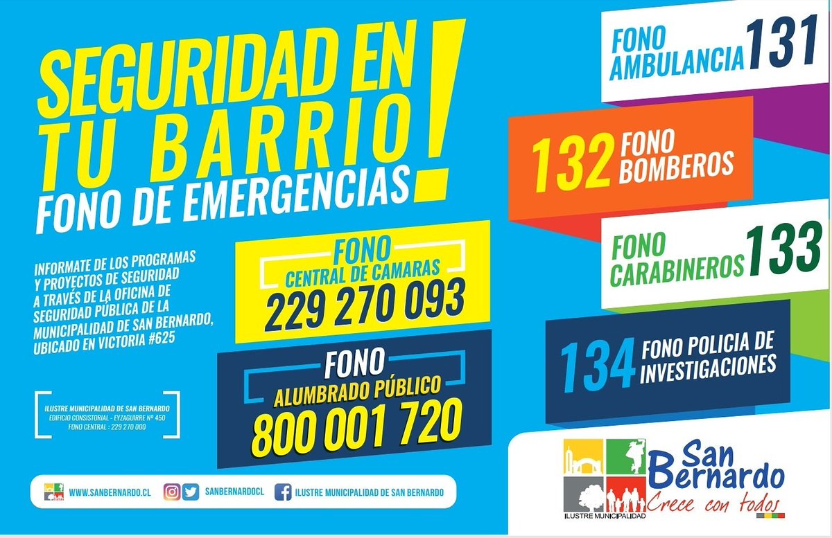 SanBernardocl's tweet photo. #SnbdoInforma En este momentos se encuentran habilitados los siguientes pasos niveles:
San José / Eucaliptus/ Ohiggins /Colón / Regina Gálvez /
Paradero 41
@IntendenciaRM @KarlaEnAccion @Carabdechile #RmdeTodos @T13 @Cooperativa @presidencia_cl https://t.co/kZtzTW7Wdi