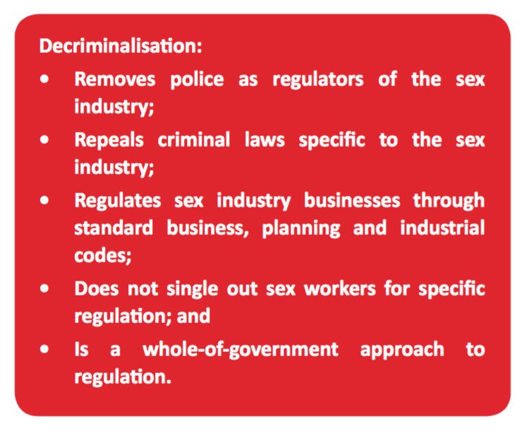 DecrimQLD's tweet photo. Decriminalisation is a whole-of-government approach to regulation.
 
Countless inquiries into #sexworker #health &amp; #safety recommend it?
 
Sexworkers  are calling for it because it delivers.
  #SexworkerRights  #LabourRights #HumanRights  #DecrimQLD #qldpol https://t.co/euWKNxAxSC